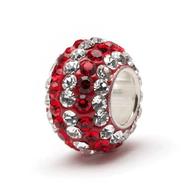 Bead - Crimson and Clear stones